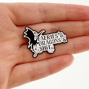 Fairies, Dragons and Stuff Funny Soft Enamel Pin, Bookish Enamel Pin